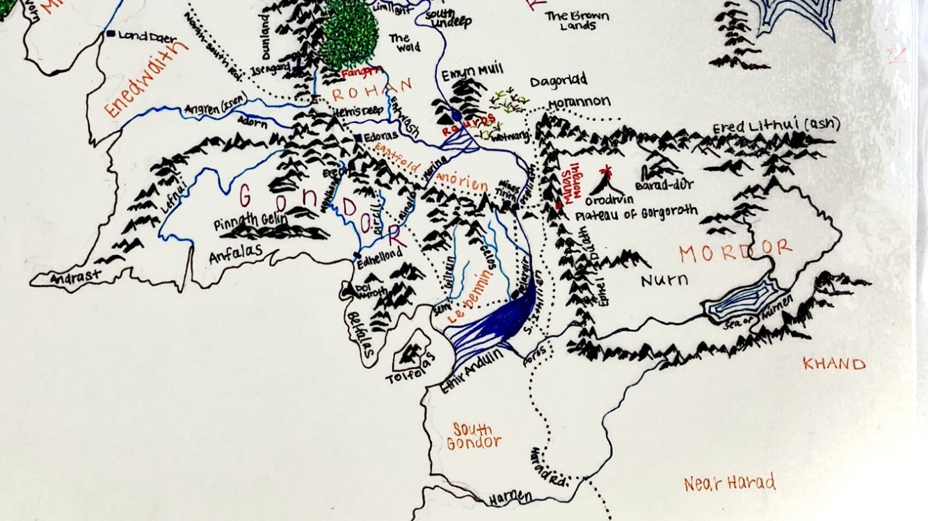 Handmade Map of Middle Earth J.R.R Tolkien's Lord of the | Etsy