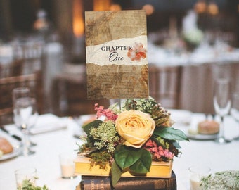 Números de mesa para bodas con temática literaria (del 1 al 12), bodas inspiradas en la literatura, decoración de mesas para clubes de lectura, bodas con temática literaria