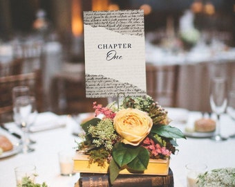 Números de mesa para bodas con temática literaria (del 1 al 12), decoración para clubes de lectura, temática literaria, boda con temática literaria