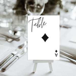 ZWARTE diamant tafelnummers, tafelnummers, speelkaarten tafelnummers, bruiloft tafelnummers, feesttafelnummers, diamant speelkaarten