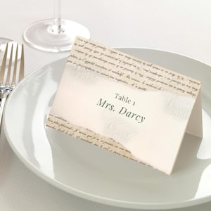 Marque-places, marque-places sur le thème du livre, mariage littéraire, mariage inspiré de la littérature