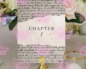 Números de mesa para bodas literarias del 1 al 12 con temática de libros Boda literaria numerada, boda inspirada en la literatura, adornos para mesas de clubes de lectura, temática de libros