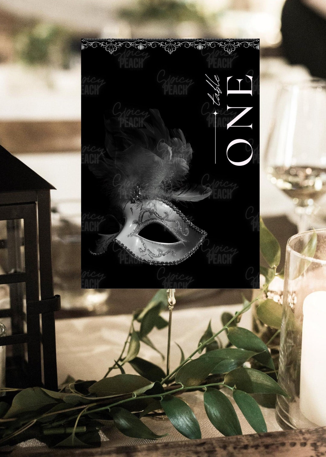 Masquerade Table Numbers 1-12: Printable Wedding Decoration (digital ...