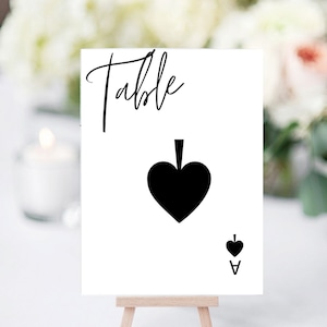 Schoppen Tafelnummers, Casino Tafelnummers, Speelkaarten Tafelnummers, Bruiloft Tafelnummers, Feesttafelnummers, Harten Speelkaarten