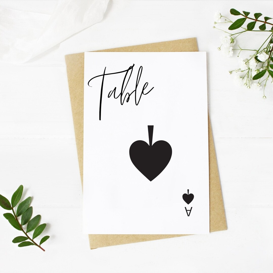 Spades Table Numbers, Casino Table Numbers, Playing Cards Table Numbers