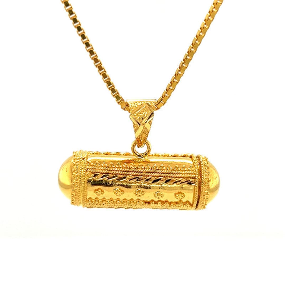 22K Gold Ornate Fancy Taweez Locket Pendant Etsy