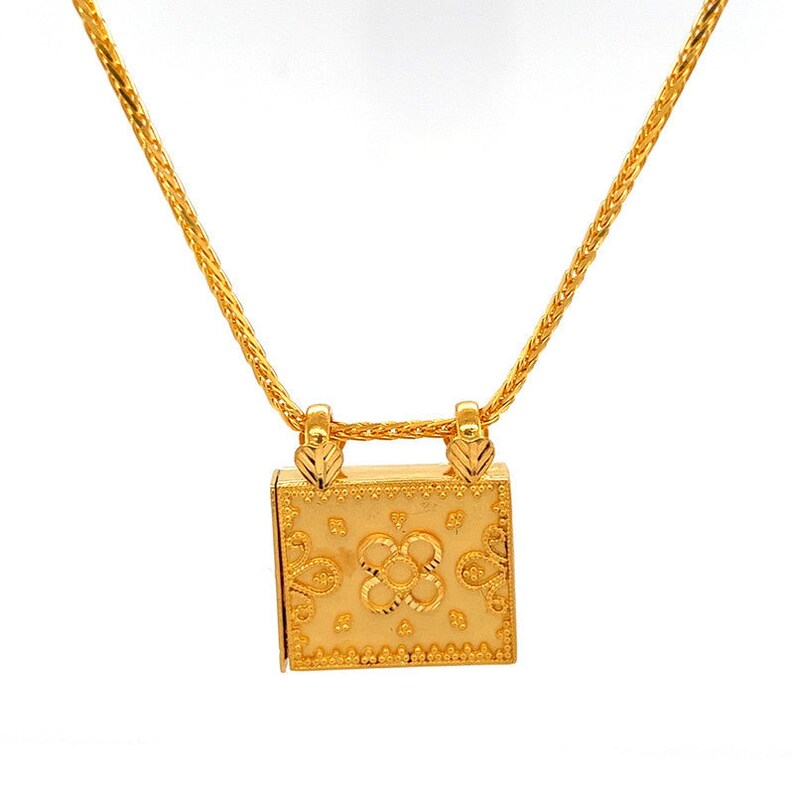 22K Gold Square Box Taweez Locket Pendant Etsy