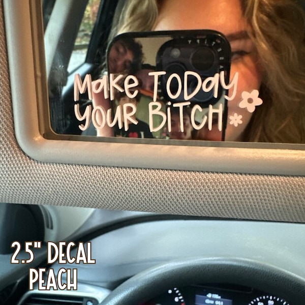 Make Today Your Bitch Mirror Decal Set of 2 | Mirror Sticker | Cute Mirror Decals | Make Today Your Bitch Sticker | Car Decal | Cute Sticker