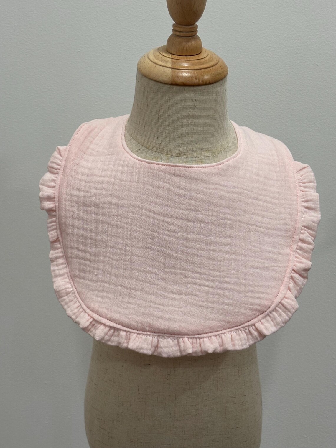 Pink Ruffle Bib Ruffle Muslin Baby Bib Set: Floral & Pink, Handmade in USA - Etsy