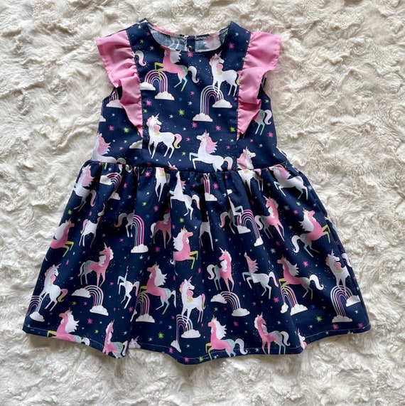 white christmas dresses Cute Unicorn Cotton Dress