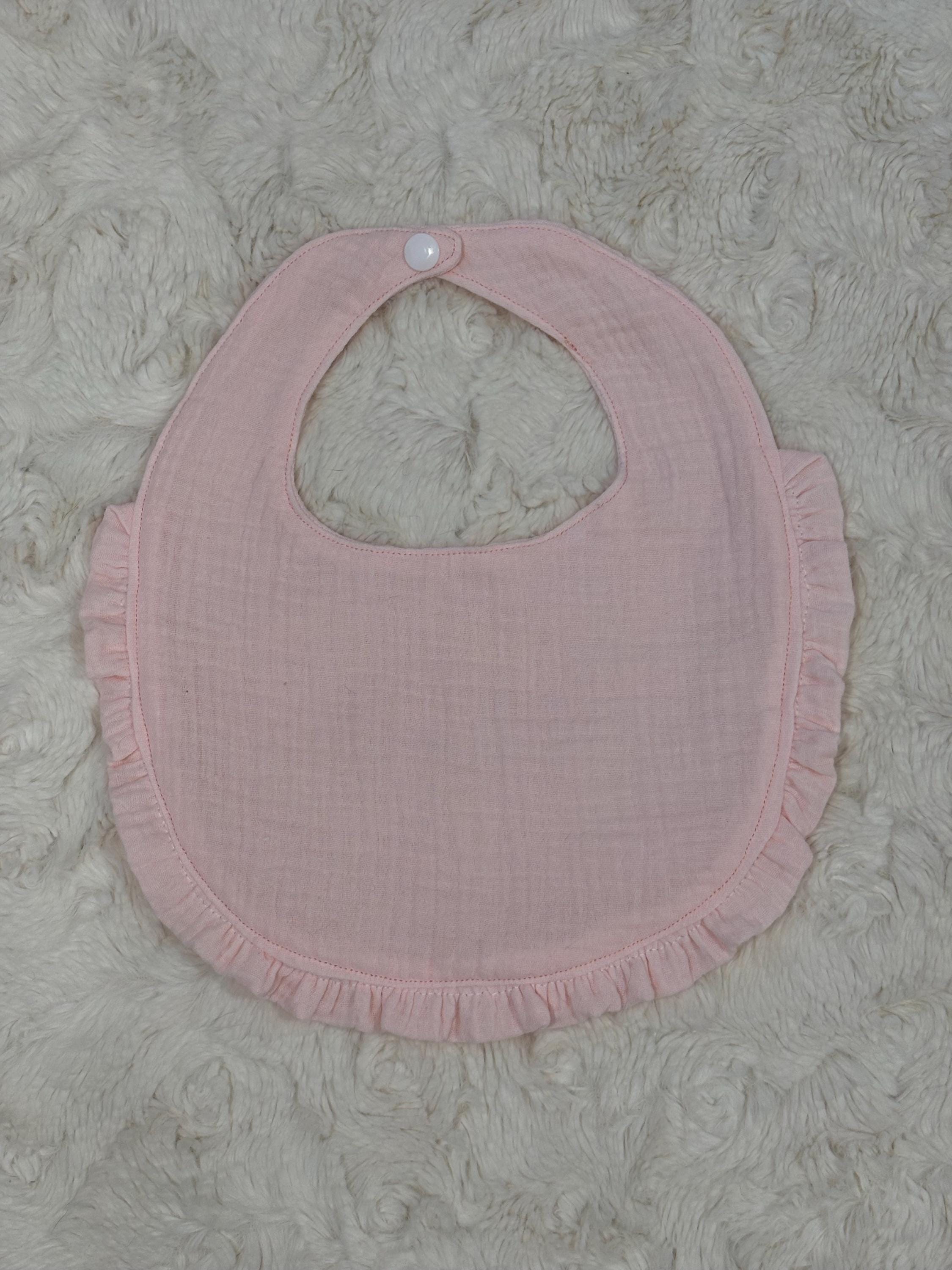 Muslin Ruffled Bibs Ruffle Muslin Baby Bib Set: Floral & Pink, Handmade in USA - Etsy