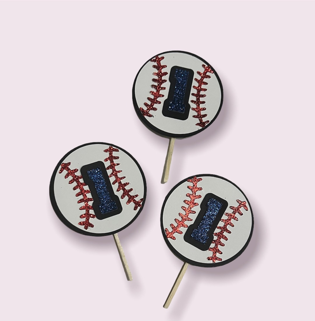 Baseball Cupcake Toppers Etsy