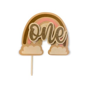 Boho Rainbow Party Cake Topper