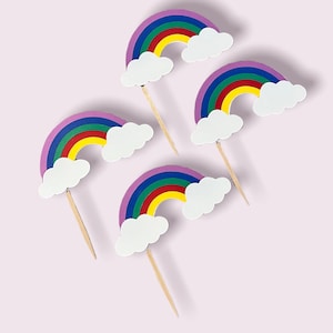 Rainbow Party Cupcake Toppers