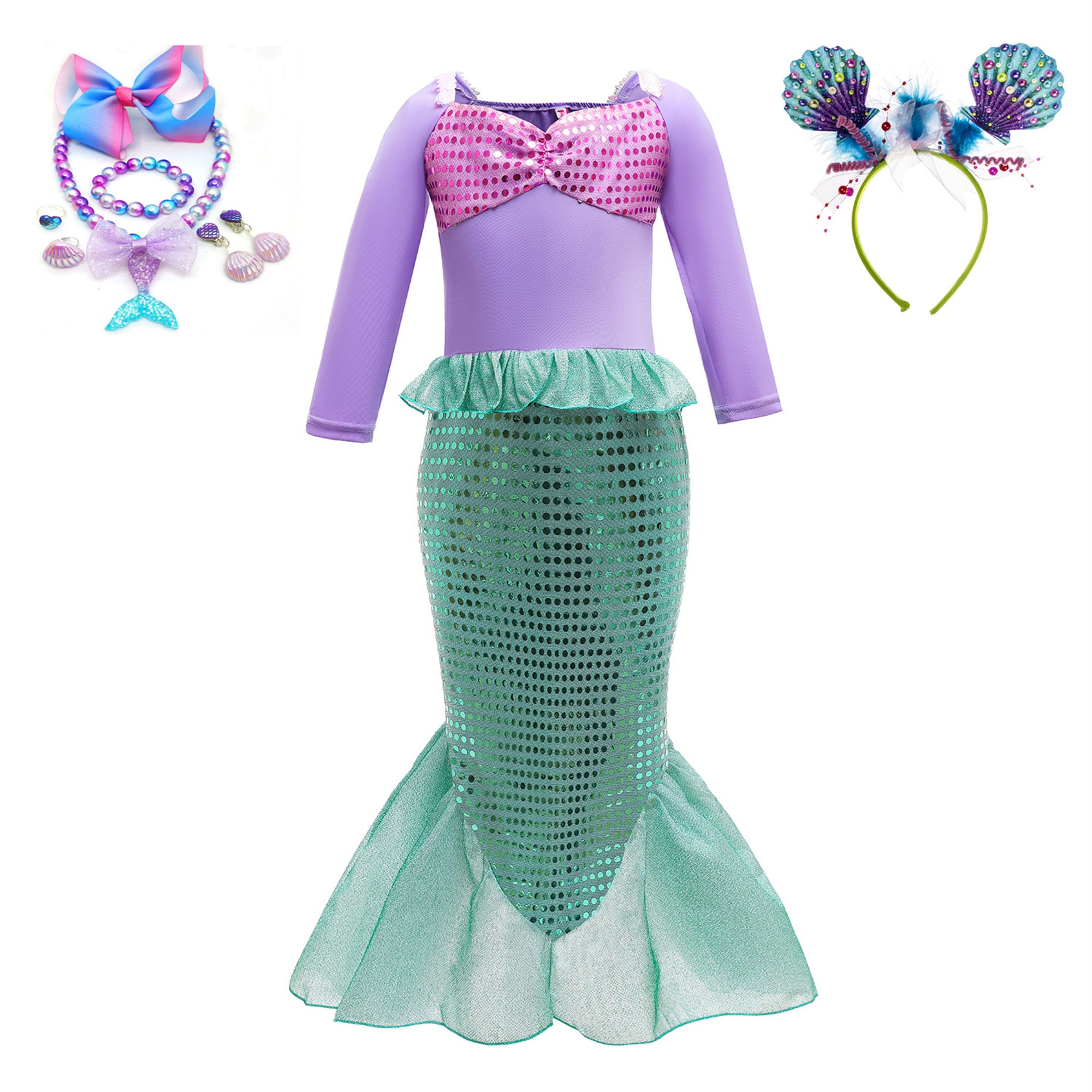 Clothing Boys Clothing Costumes Blue Mermaid Tail Baby Girl Outfit Mermaid Costume for Toddlers 1st Birthday Dress Halloween Costume 