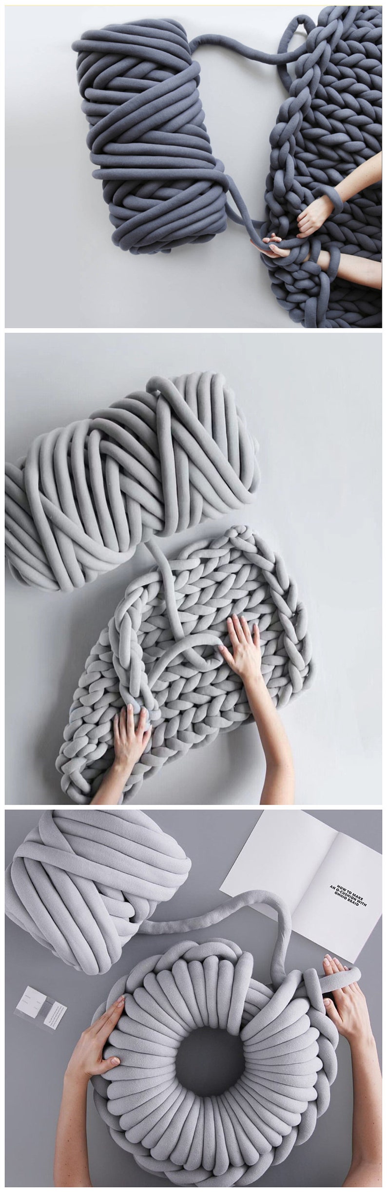 Chunky Yarn Chunky Knit Throw Blanket Arm Knit Blanket Giant Etsy UK