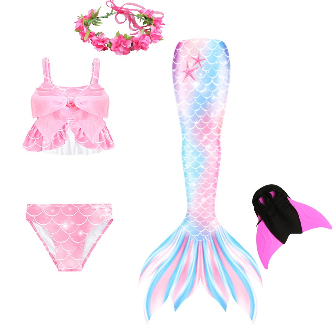 2023 Girls Swimming Mermaid Tail Sets With Monofin and Accessories ...