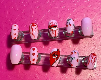 Eye See Red Press On Nails