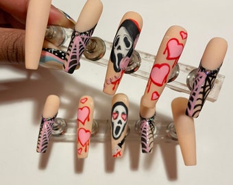 Halloween Scream Press-On Nails