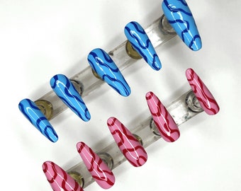 Pink&Blue Swirl Press On Nails