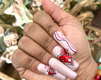 A little Sassy Valentines Day Press On Nails