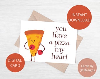 Funny Birthday Card for him Funny Anniversary Card Pizza Card Card for her Couple Card Love Card Valentines Day Card