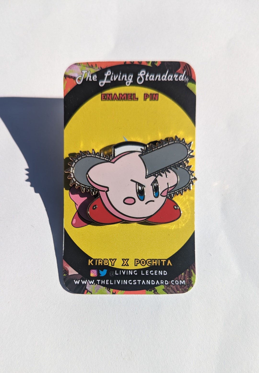 Kirby X Pochita Enamel Pin Lapel Pin Chainsaw Man Inspired Pin Etsy