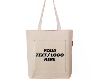 TBF Custom Printed Personalized Organic Heavy Sturdy Canvas Tote Bags, Customized Gift Bags for Events, Birthdays, Tradeshows and More