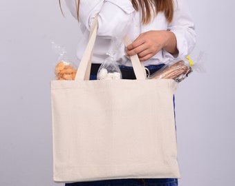 Wholesale Blank Heavy Cotton Canvas Tote Bags Affordable Horizontal Party Favor Gift Plain Decorating, Heat Transfer, Printing, Wedding