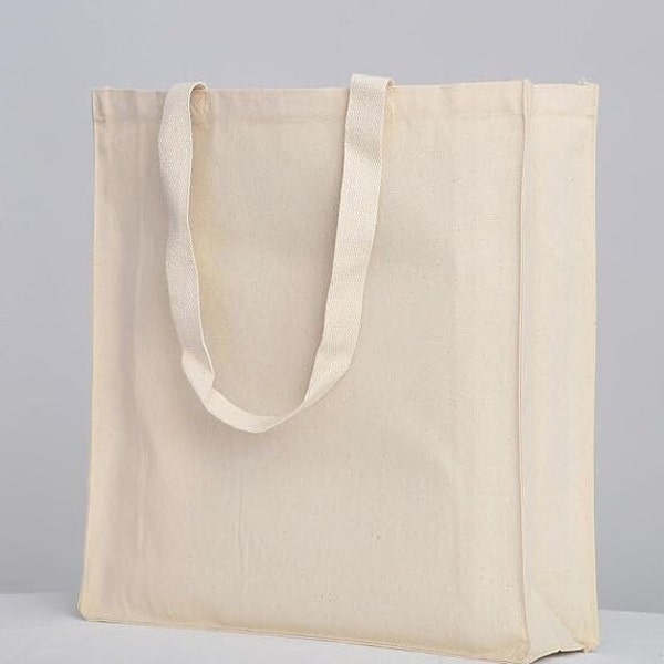 Canvas Tote Bags Wholesale Blank Cotton Canvas Totes in Bulk 14x15x4 Sturdy High Quality Reusable Bags