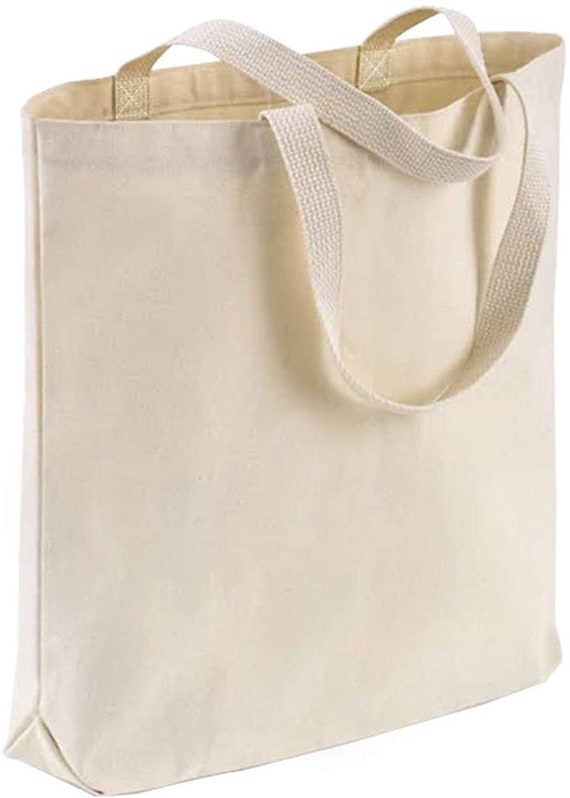 TBF 12 Pack Blank Canvas Tote Bags With Gusset, 100% Cotton Canvas