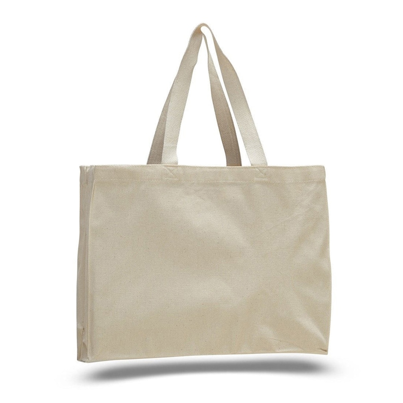 Wholesale Blank Heavy Cotton Canvas Tote Bags Affordable Horizontal Party Favor Gift Plain Decorating Heat Transfer Printing Wedding Natural