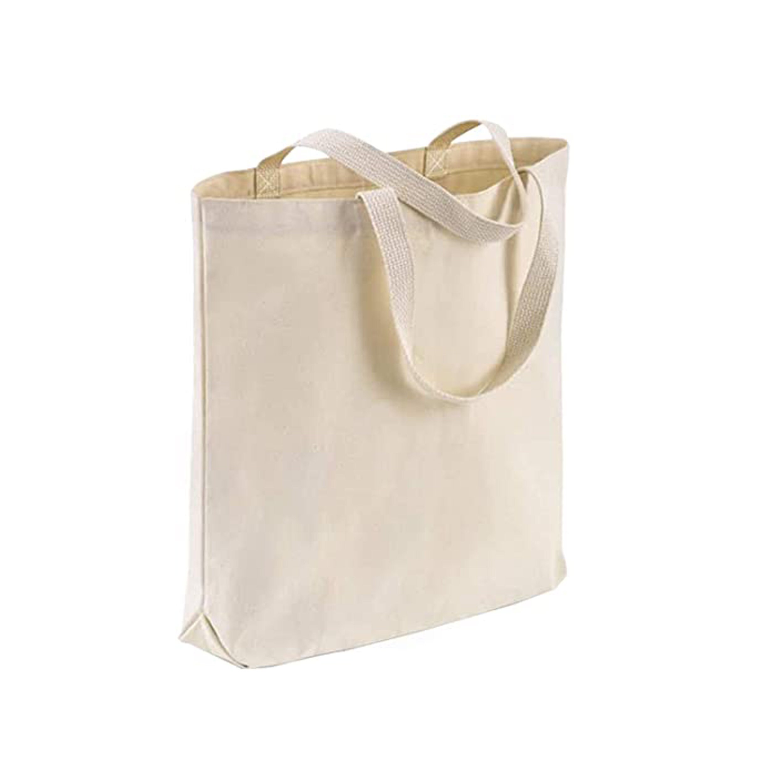 TBF Cotton Canvas Tote Bags, 15 x 16 Inches, Natural Color, 6 oz. Blank  Reusable Shopping Bags with Handles