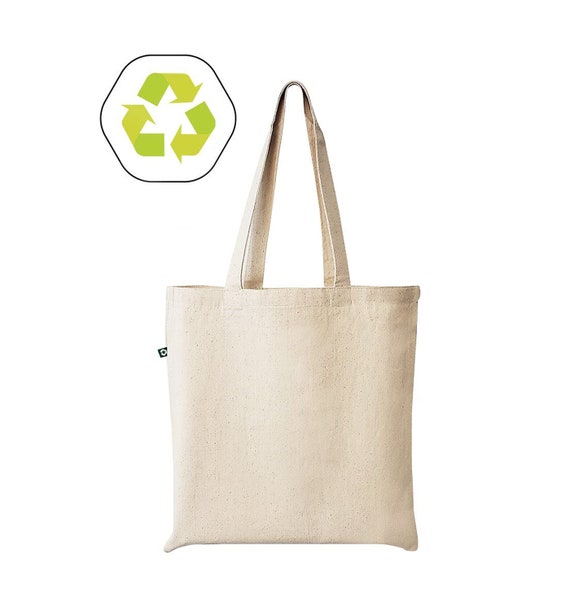 TBF 144 Pack Blank Recycled Canvas Tote Bags, 100% Cotton Canvas