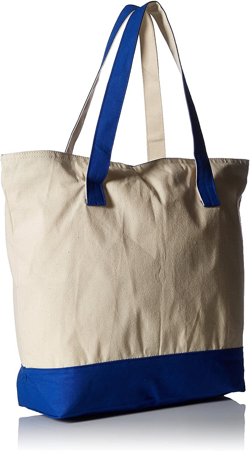  TBF Heavy Canvas Two-Tone Boat Tote Bags with Front