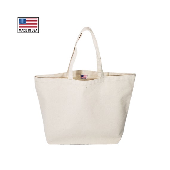 USA Made Blank Canvas Tote Bags Sturdy Cotton Canvas Totebags, Strong  Canvas Bags Plain Arts and Crafts Totes, Reusable Grocery Shopping 