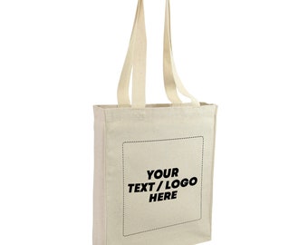 Custom Printed Personalized Sturdy Book Canvas Tote Bags, Customized Gift Bags for Events, Birthdays, Tradeshows and More