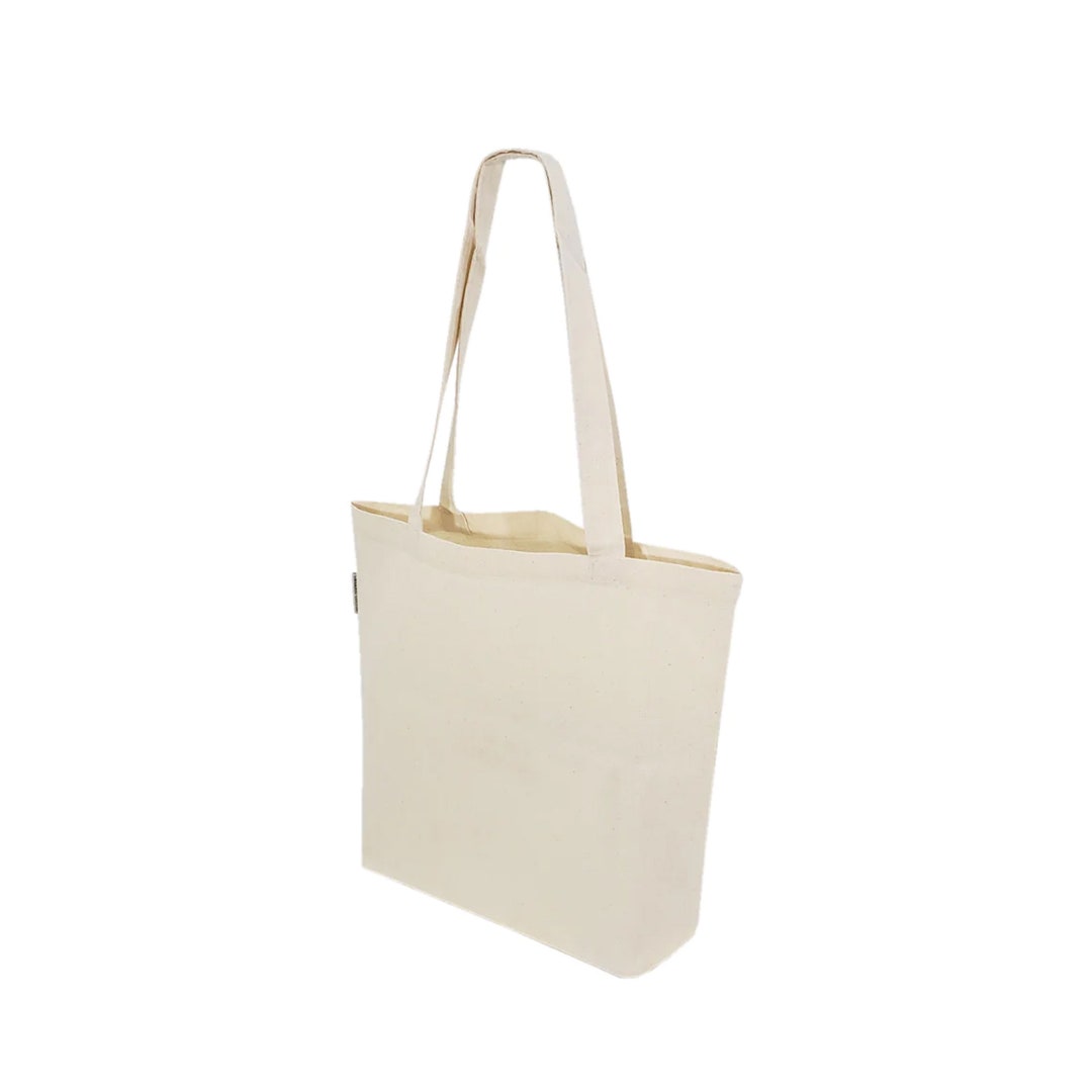 12 Pack Wholesale Organic Canvas Tote Bags Bulk With Handles, GOTS