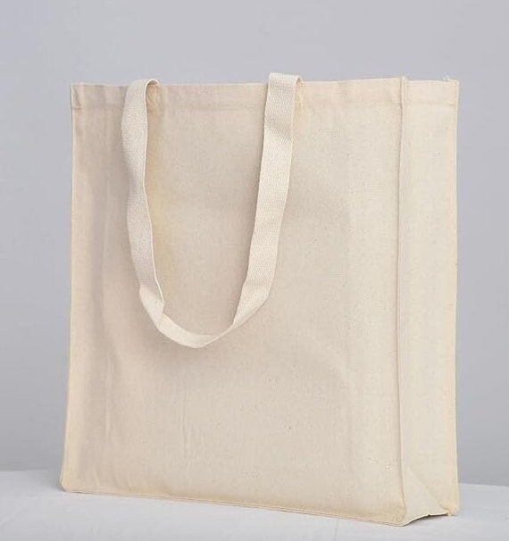 Blank Bulk Canvas Tote Bags Wholesale Organic , Natural Color