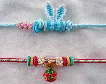 Süße geflochtene Armbänder | Verstellbarer | Häschen | Geschenke für Chirldren | Geschenke für Frauen
