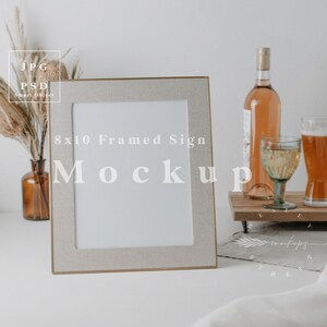 Wedding bar sign mockup, bar mockup, 8x10 sign mockup, gold frame mockup, framed sign mock up, wedding sign mockup, bar menu mockup L1