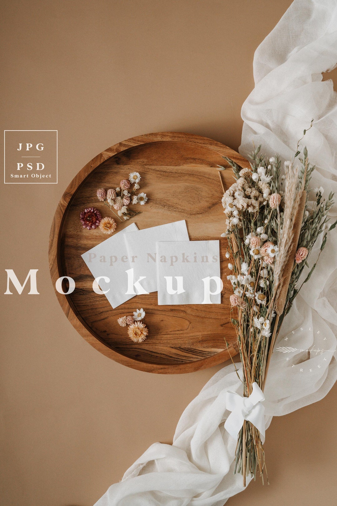 Napkin Mockup, Cocktail Napkin Mockup, Paper Napkin Mockup, Wedding