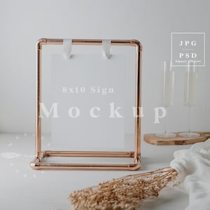 Framed sign mockup, wedding sign mockup, bar sign mockup, bar menu mockup, 8x10 sign mockup, gold frame mockup, bar mockup, 8x10 mockup L1