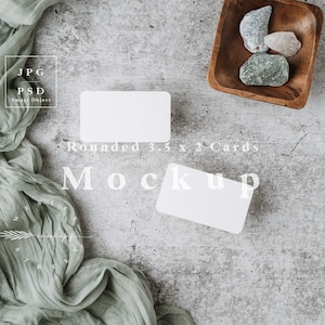 Mock-ups voor visitekaartjes, mockup met plaatskaart bruiloft, mockup voor visitekaartjes, mockup voor placecard, mock-up voor visitekaartjes, mockup met dubbele kaart L2