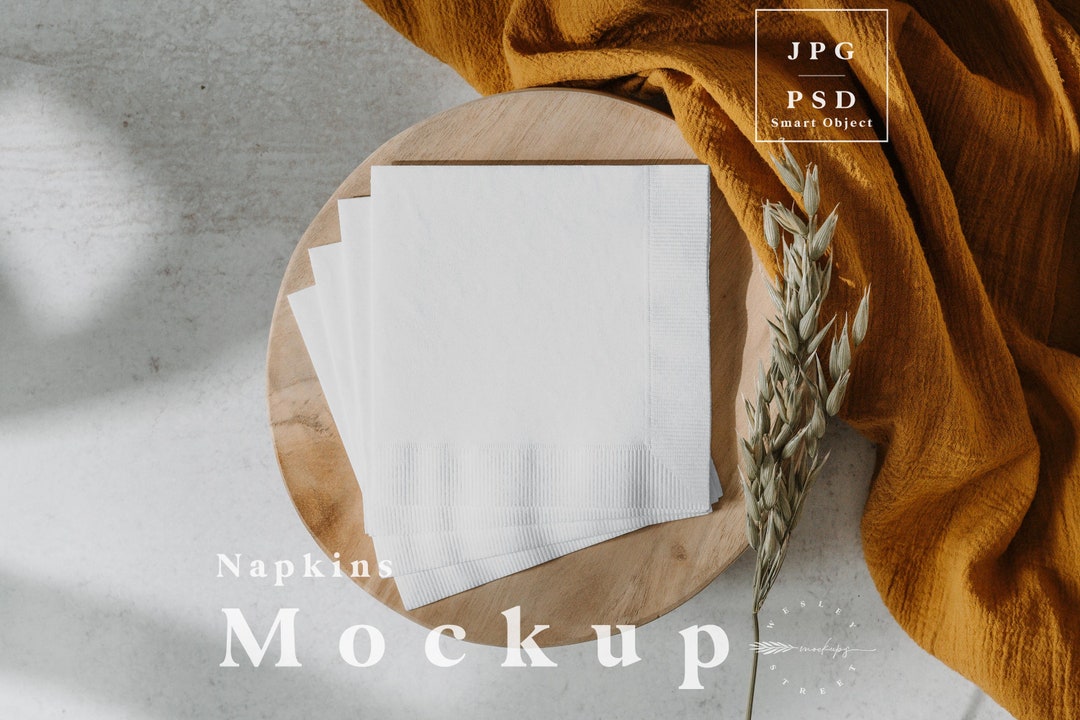 Napkin Mockup Psd, Cocktail Napkin Mockup, Napkin Mock Up, Paper Napkin