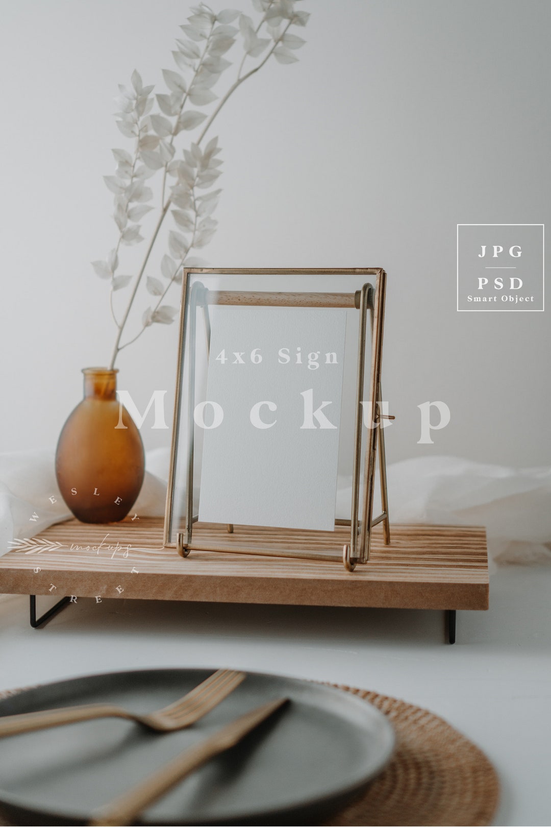 Gold Frame Mockup Table Number Mockup Wedding Sign Mockup Etsy