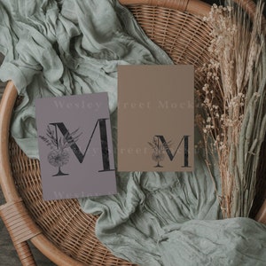 5x7 invitation mockup. Boho wedding stationery mockup. Modern wedding invitation mockup.