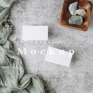 Mockup visitekaartje, mockup trouwkaart, mock-up visitekaartje, mockup placecard, mock-up visitekaartje, mockup dubbele kaart L2