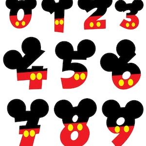 Mickey Mouse Font & Numbers