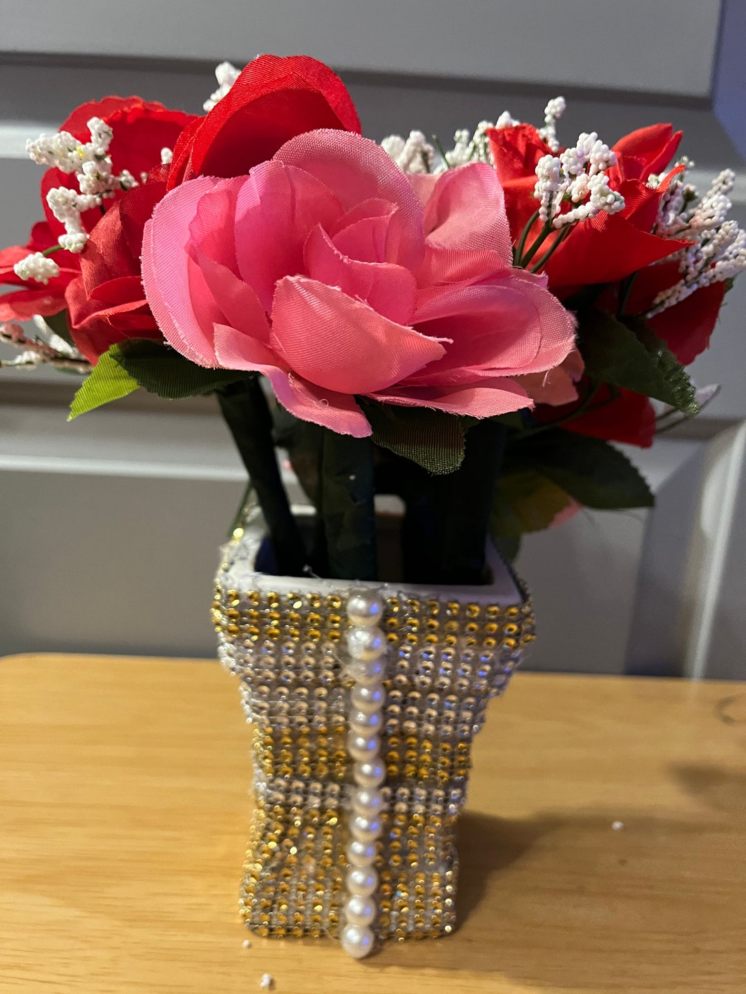 Custom Vase With Custom Inkpen Flowers Etsy